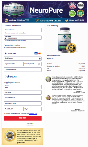 NeuroPure Secured Checkout Form